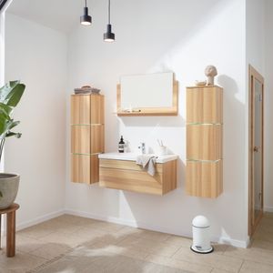 HOME DELUXE - Badmöbel WANGEROOGE BIG XL - Holz (HB) Badezimmermöbel Waschbecken Unterschrank Spiegel