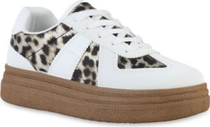 VAN HILL Dámské šněrovací boty na platformě 841532, Barva: White Leo, Velikost: 40