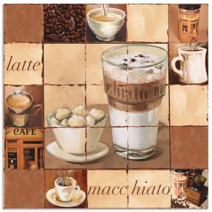 W. L.: Latte Macchiato - Kaffee - Bild auf Alu-Verbundplatte, Größe (HxB):30x30 cm