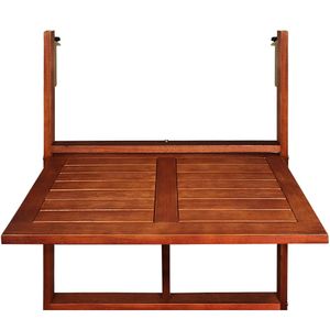 Závesný balkónový stolík, akáciové drevo 65x45x87cm, certifikát - sklápací