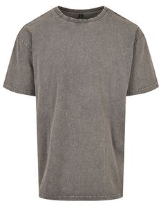 Build Your Brand Acid Washed Heavy Oversize Tee BY189 asphalt S