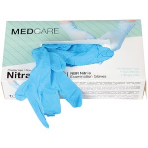 Einmalhandschuhe 100 Stück Box ( Größe: L ) Allergiefrei aus Nitril in Blau Medizinisch Puderfrei