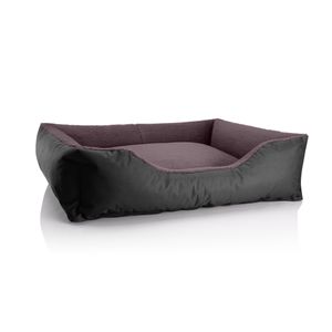 Pelíšek pro psy TEDDY, pohovka pro psy, (XL) cca 100x85x23cm, BLACK-FIELD (černá/hnědá)