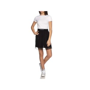 Calvin Klein LOGO WAISTBAND DRESS Skaterkleid Damen weiß/schwarz S