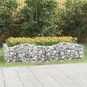 vidaXL Gabionový záhon s vysokým oblúkom 200x100x50 cm Pozinkované železo