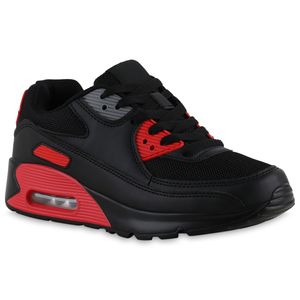 VAN HILL Damen Sportschuhe Laufschuhe Sportliche Profil-Sohle Schuhe 840088, Farbe: Schwarz Rot, Größe: 39