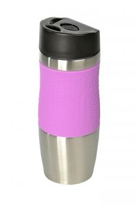 WELLGRO® Thermobecher 400 ml - Edelstahl - BPA-frei - Isolierbecher - Farbe wählbar, Farbe:Rosa