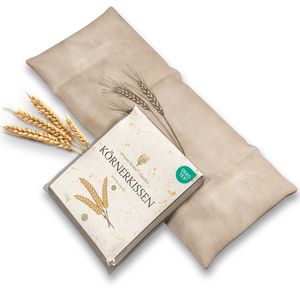 Strauss Home® Körnerkissen groß – Mikrowellengeeignetes Wärmekissen gegen Verspannungen in Nacken, Schultern uvm. natürliche Weizenkörner, 20x50cm