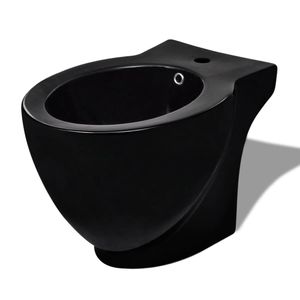 vidaXL Standbidet Stand-Bidet Bodenstehend Bidet Keramik schwarz