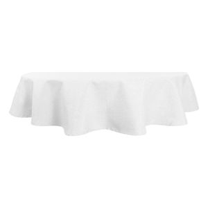 Tischdecke oval weiß 130x220 cm Leinenoptik Lotuseffekt Tischwäsche Wasserabweisend Tischtuch