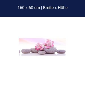Küchenrückwand Steine Linien Spiegelung Rosa Blüten M1198 – Acrylglas / 160cm / 60cm