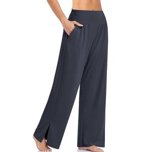 Damen Sweatpants Hohe Taille Lange Hose Yoga Hose Sportbekleidung Soft Mit 2 Taschen,Farbe:Dunkelgrau,Größe:S