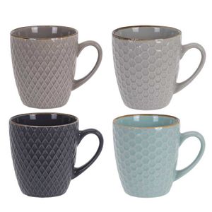 Set aus Keramiktassen in Pastellfarben, 4 Tee- und Kaffeetassen im Geschenkset - EH Excellent Houseware