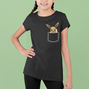 Bio MädchenT-Shirt Pokemon Tasche Evoli Pikachu Comic Shirt Anime Kids Eevee