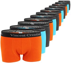 Vincent Creation® Boxershorts-Hipster 12 Stück M orange/türkis/anthrazit