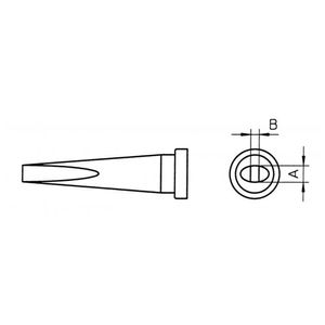 Weller Lötspitze Serie LT, Meißelform, LT K/Ø 1,2 mm, gerade, lang T0054443899