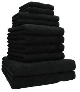 Betz 10-tlg. Handtuch-Set CLASSIC 100% Baumwolle  Farbe - schwarz