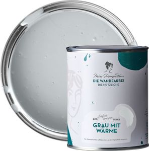 MissPompadour abwaschbare Wandfarbe Grau mit Wärme 1L - hohe Deckkraft - matte, scheuerbeständige Innenfarbe - geruchsarm, wasserbasiert, ergiebig - Die Nützliche