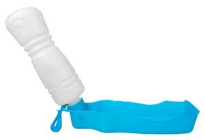 Hunde-TRINKFLASCHE 450ml faltbar Reisetrinkflasche für Unterwegs Hundenapf Hund Wassernapf Wasserflasche 43 (Blau)