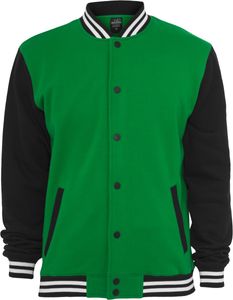 Urban Classics 3-Tone College Sweatjacket, Größe: S; Farbe: C.Green