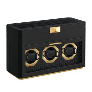 SONGMICS HOME Box na hodinky pro 9 hodinek, skleněné okénko, držák na hodinky, PU, proutěný vzhled