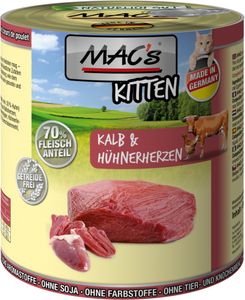 800g MAC's Cat Kitten Kalb & Hühnerherzen