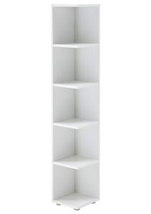 Eckregal - Weiß matt - 24 x 142 cm - mit 5 Fächern