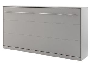 Mirjan24 Schrankbett Concept Pro II Horizontal CP-06, Wandklappbett inkl. Lattenrost, Schrank mit Klappbett, Fronten in Matt (Farbe: Grau, Größe: 90x200 cm)