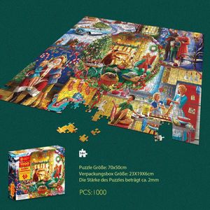 Puzzle 1000 Teile Puzzle Weihnachtsmann für Erwachsene 70 x 50 cm Puzzle für Erwachsene Klassisches Puzzle Weihnachten 1000 Teile Weihnachtspuzzle für Erwachsene (E)
