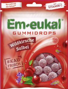 Em-Eukal Žvýkačkové kapky Divoká třešeň Šalvěj cukr-cont. 90 g