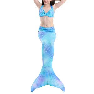 ydance Kinder Badeanzüge Schwimmen Meerjungfrau Schwanz Monoflosse Swimmable Kostüm,Farbe:Hellblau,Größe:120