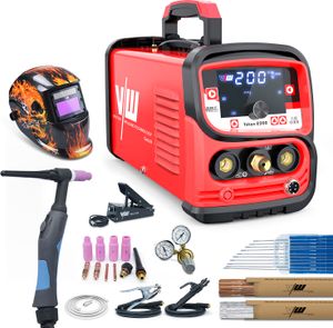 VECTOR WELDING Schweißgerät DC WIG 200A Puls SET, Helm, Fusspedal, Zubehör | Tokyo 2300