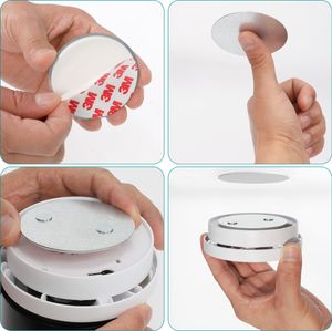 Navaris Magnethalter Rauchmelder 10 Stück - 10x Magnetbefestigung für Rauchwarnmelder und Feuermelder - Klebebefestigung mit Magnet - selbstklebend