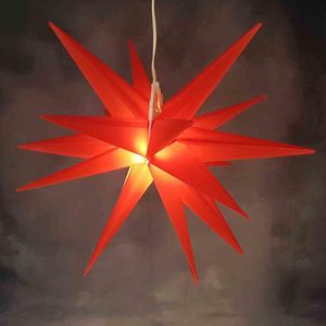 LED Kunststoffstern rot 25cm Batterie 6/18h Timer IP44 außen 33897