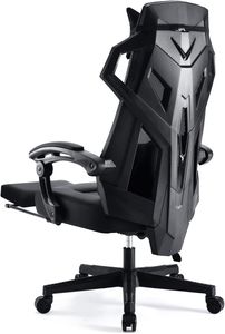 GTPLAYER ergonomická kancelárska stolička, písacia stolička, herná stolička, otočná stolička, nastaviteľná bedrová opierka, opierka hlavy, operadlo pre manažérov so spojovacími opierkami na ruky, stlmené kolieska, čierna