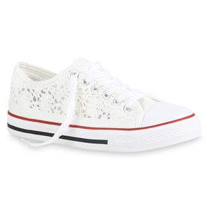 Mytrendshoe Damskie Trampki Niskie Sznurowane Materiałowe Trenerki Sznurowane Buty Casualowe 821033, Kolor: Biały, Rozmiar: 37