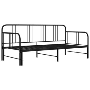 vidaXL Tagesbett Ausziehbar Schwarz Metall 90x200 cm