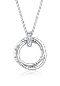 DIAMORE Halskette Kreis Trio Diamant (0.025 ct.) 925 Silber Weiß