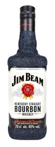 Jim Beam Bourbon Whiskey 0,7l 700ml (40% Vol) Bling Bling Glitzerflasche in schwarz -[Enthält Sulfite]
