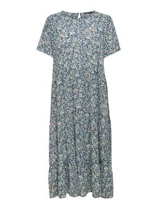 Only Damen Sommerkleider Tunika-Kleid - OnlAbigail Volant Female Blusenkleid, Farbe:Blau, Größe:36