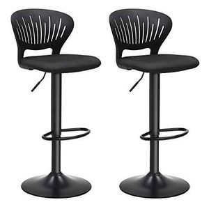 Artenat Barová židle Shaped (SET 2 ks), textil, černá