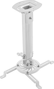 deleyCON Universal Beamerhalterung Deckenhalterung +-15° Neigbar - 360° Drehbar - bis 13,5Kg - Höhenverstellbar 380mm-580mm - Kabelführung - Weiß