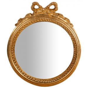 Spiegel oval mit rahmen 29 x 25 cm, Barockrahmen oval,  Wandspiegel massivholz, Gold