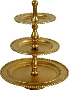 Etagere groß 54x66 | Deko Etagere 3 stöckige Etageren aus Metall | goldene Etagere XL