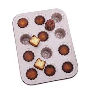 CANDeal 12 Mini Tasse Cannelés Backformen, Mini Brotbackform, Muffin Cupcake Backblech, Antihaft