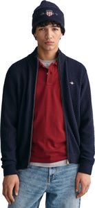 Strickjacke aus strukturierter Baumwolle mit Reißverschluss