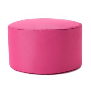 Lumaland Indoor Outdoor Sitzhocker 25 x 45 cm - Runder Sitzpouf, Sitzsack Bodenkissen, Bean Bag Pouf WASSERABWEISEND - Pflegeleicht - Pink