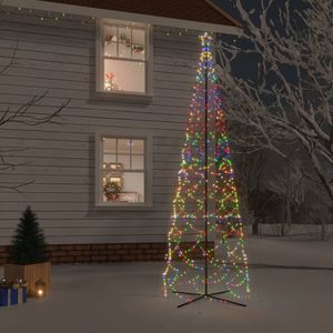 vidaXL LED-Weihnachtsbaum Kegelform Mehrfarbig 1400 LEDs 160x500 cm