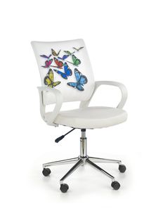 HALMAR Detská stolička na kolieskach s podrúčkami Ibis - biela / vzor motýle