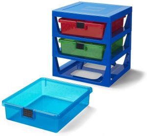 Organizér se třemi zásuvkami - modrý